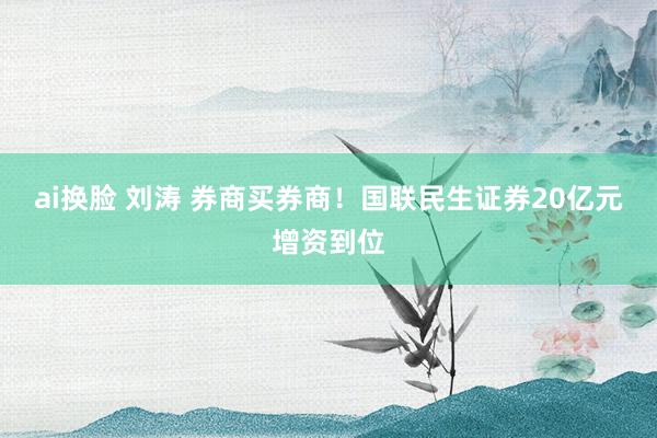 ai换脸 刘涛 券商买券商！国联民生证券20亿元增资到位