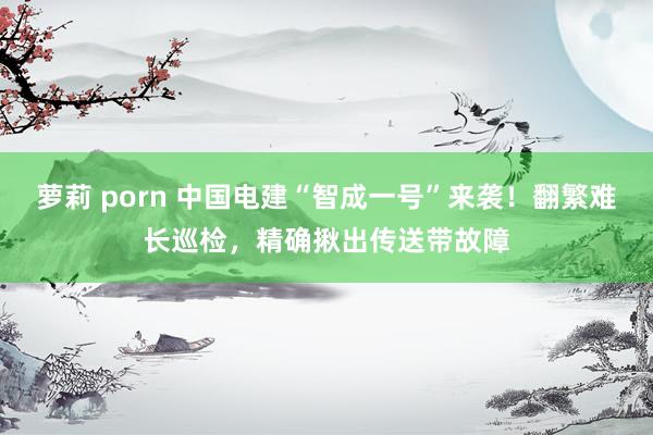 萝莉 porn 中国电建“智成一号”来袭！翻繁难长巡检，精确揪出传送带故障