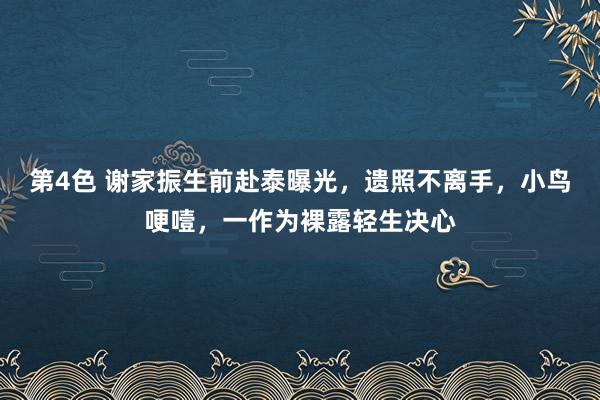 第4色 谢家振生前赴泰曝光，遗照不离手，小鸟哽噎，一作为裸露轻生决心