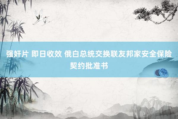强奸片 即日收效 俄白总统交换联友邦家安全保险契约批准书