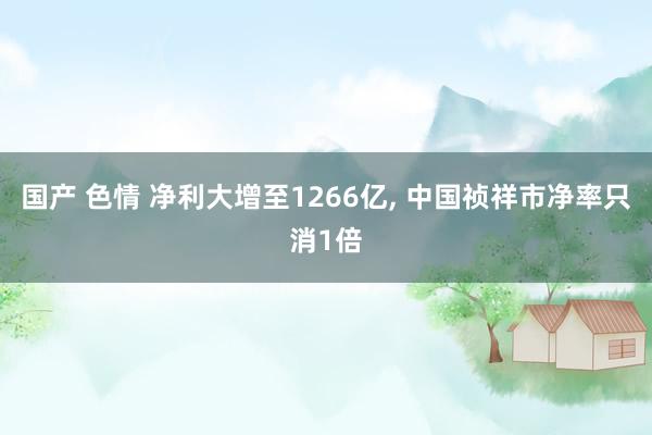 国产 色情 净利大增至1266亿， 中国祯祥市净率只消1倍