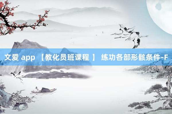 文爱 app 【教化员班课程 】 练功各部形骸条件-F
