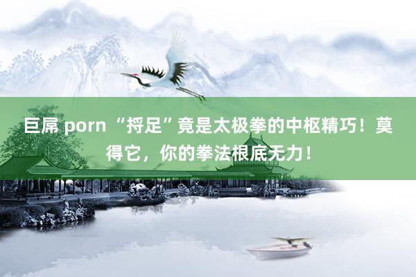 巨屌 porn “捋足”竟是太极拳的中枢精巧！莫得它，你的拳法根底无力！